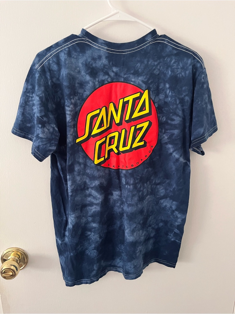 Santa Cruz Skateboards Blue Tie Dye Logo Tee T Shirt Men’s Medium - Picture 7 of 10